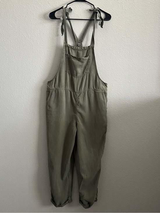 aerie Denim - Aerie Olive Green Tie Strap Lyocell Overalls Jumpsuit Boho Utility Romper Sz M